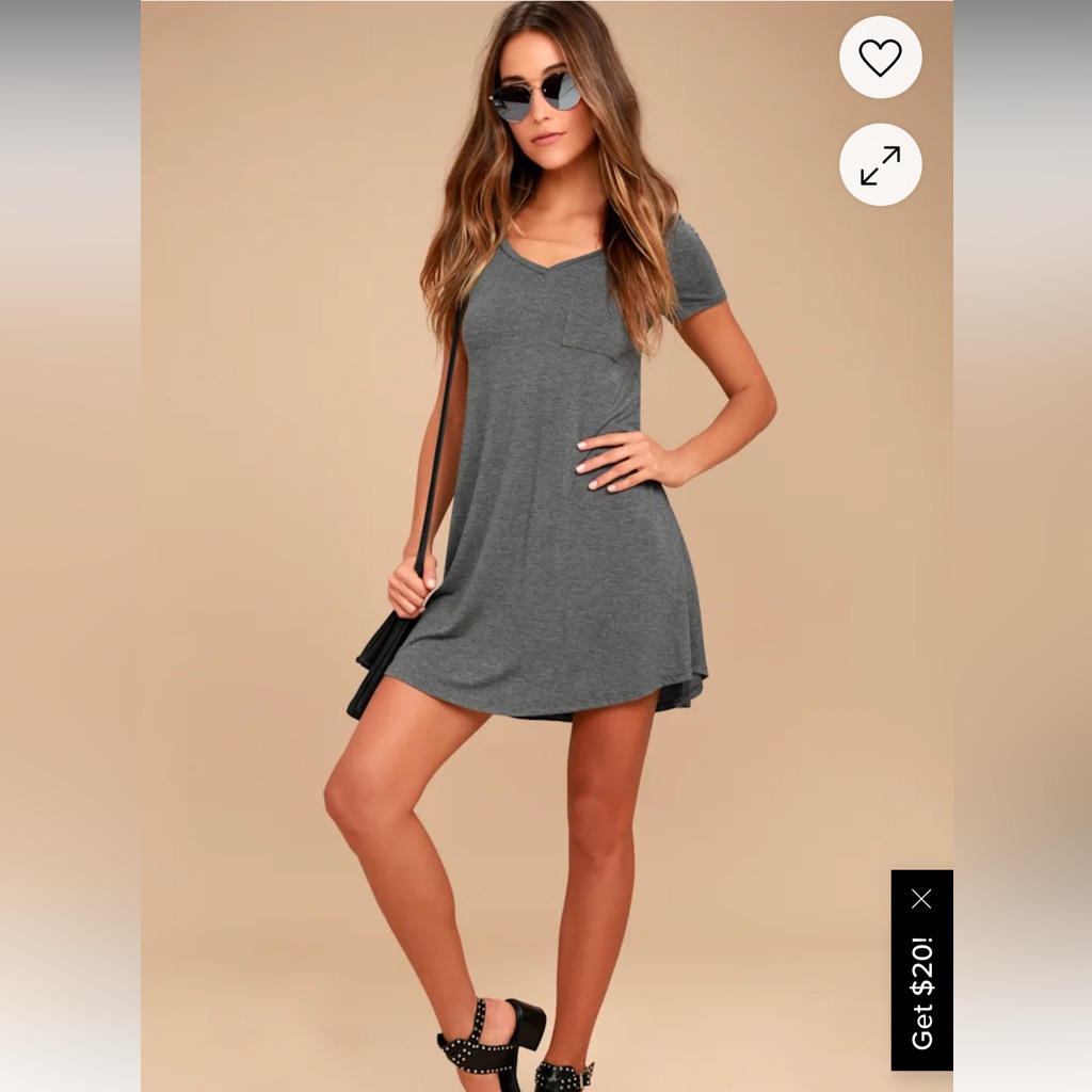 Lulus Better Together Grey Shirt Dress - Small - Used